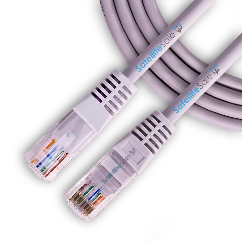 SatelliteSale RJ45 Cat-5e Network Ethernet Cable 1.5 Feet 100 MHz 1000 Mbps Universal Gray Cord for Fast Internet Connection