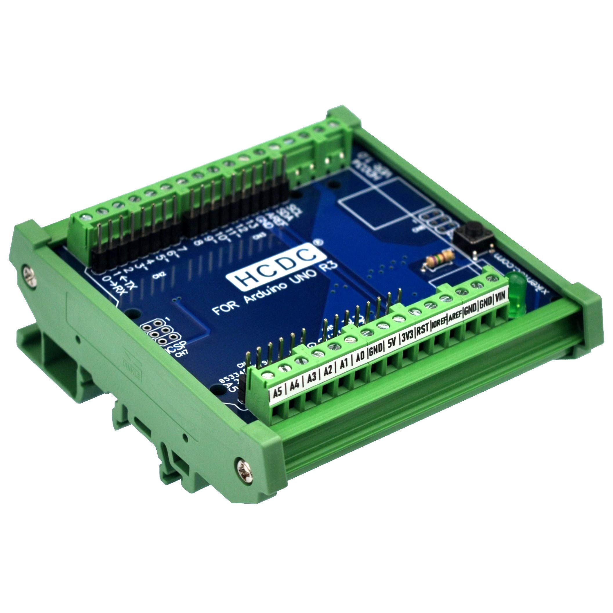 DIN Rail Mount Pinout Breakout Terminal Block Module for Arduino UNO R3 Easy Wiring Solution for Projects - View 2 of 9
