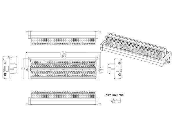 HCDC 30 Position 24Amp/400V Screw Terminal Block Distribution Module - Reliable Screw Mount Solution - View 8 of 9