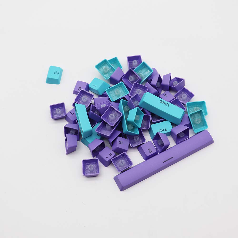 Owpkeenthy WHYSP 60 Percent Purple Keycaps Double Shot PBT Set for Cherry MX Switches Compatible with 60 Percent Keyboards - View 5 of 6