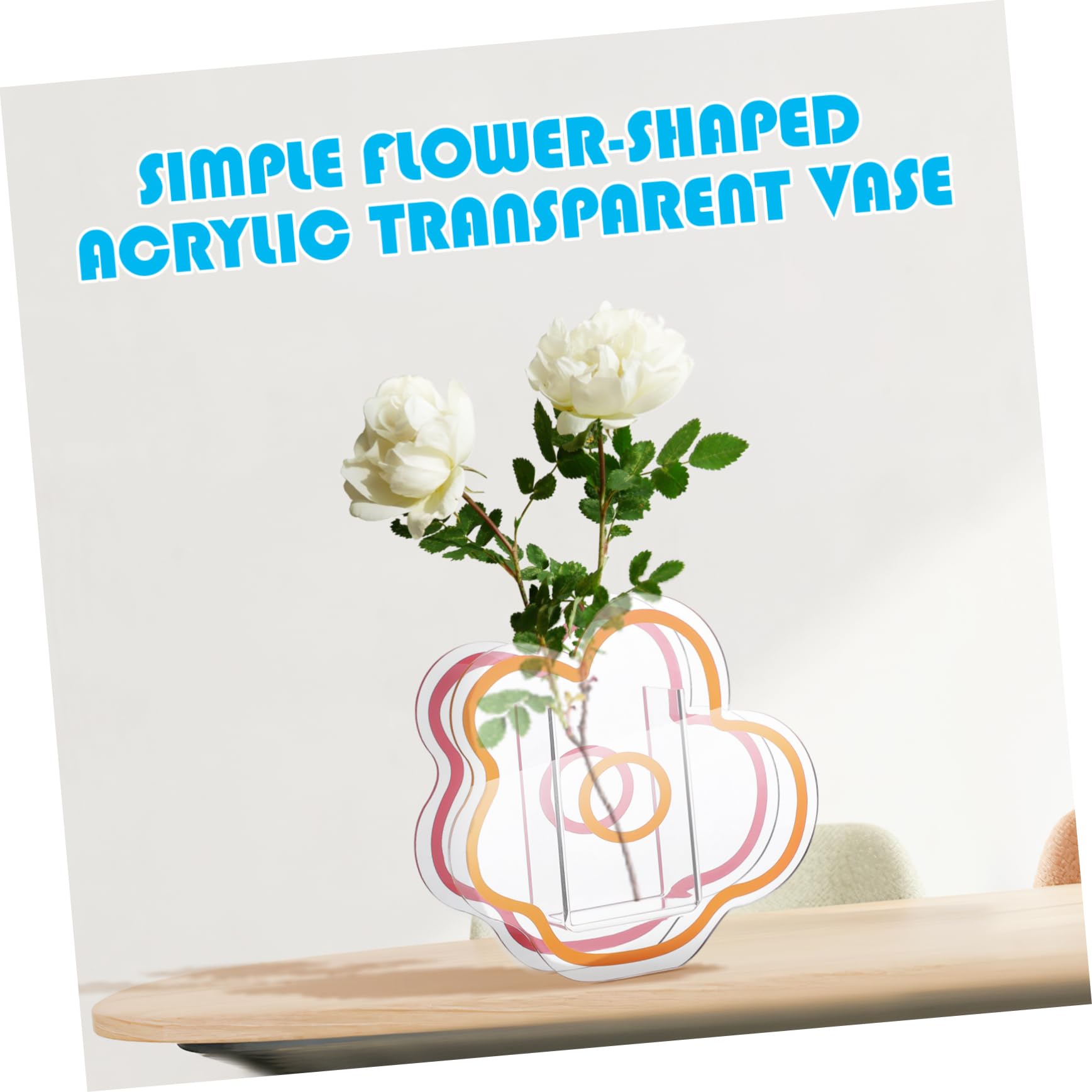 VOSAREA Pink Acrylic Cloud Shaped Flower Vase Elegant Modern Design for Home Office Wedding Decor and Make Up Brush Holder - View 5 of 9