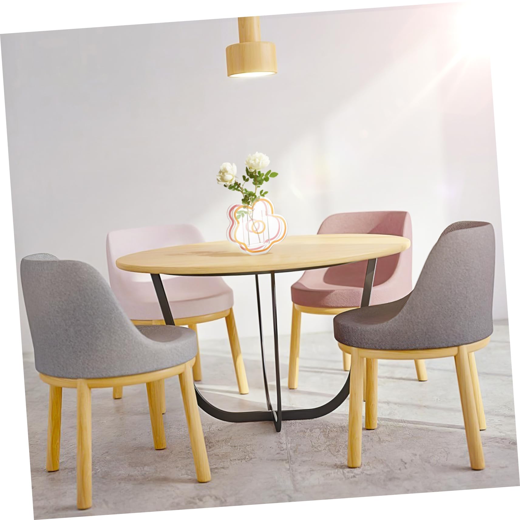 VOSAREA Pink Acrylic Cloud Shaped Flower Vase Elegant Modern Design for Home Office Wedding Decor and Make Up Brush Holder - View 7 of 9