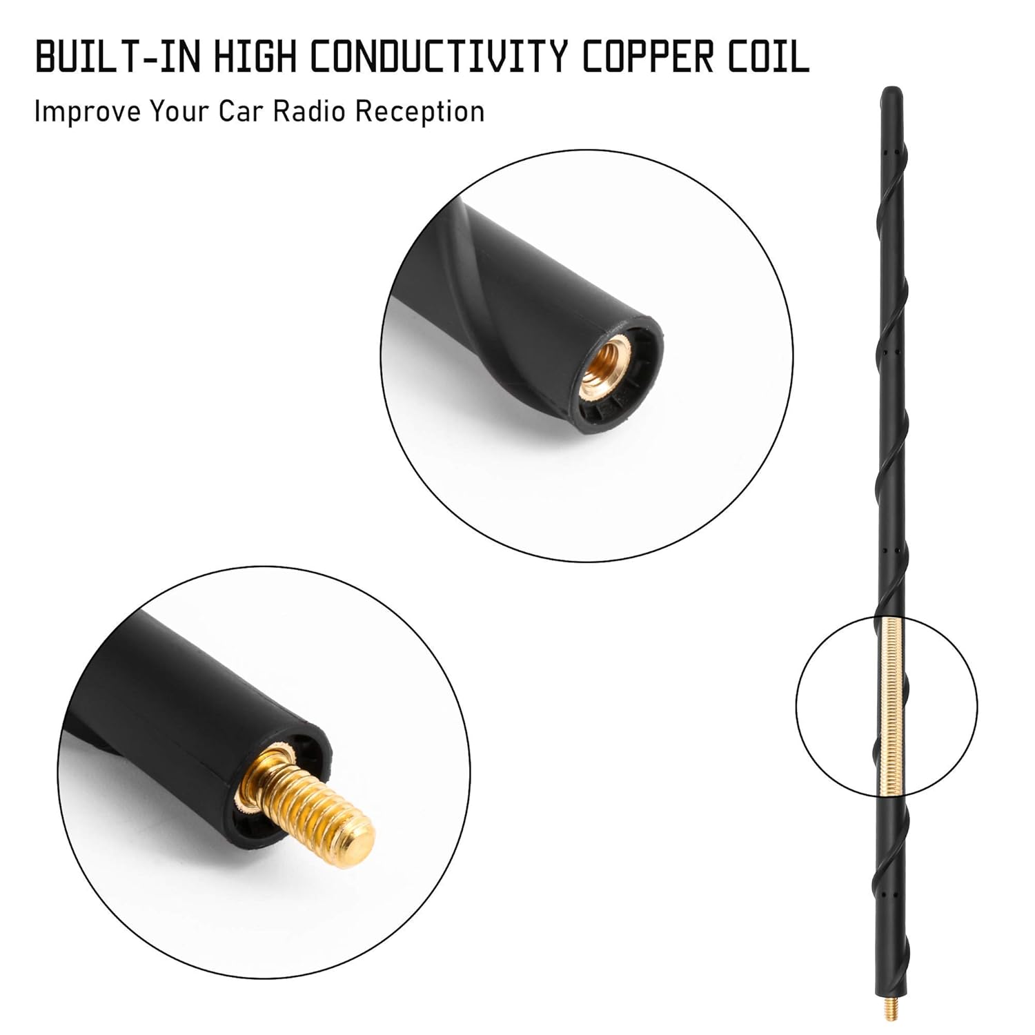 KSaAuto KSaAuto 16 Inch Antenna Replacement for Ford F150 F250 F350 Bronco 2009 to 2025 - View 4 of 8