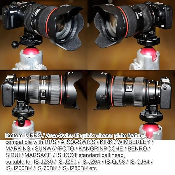 iShoot iShoot Tripod Mount Ring Base Lens Collar Foot Replacement Stand for Canon EF EOS M Camera Quick Release Plate Compatible with Arca Swiss - View 8 of 9