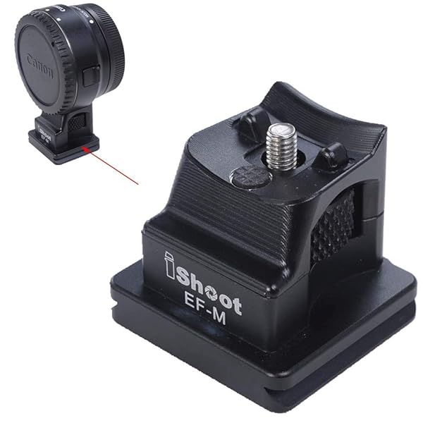 iShoot Tripod Mount Ring Base Lens Collar Foot Replacement Stand for Canon EF EOS M Camera Quick Release Plate Compatible with Arca Swiss