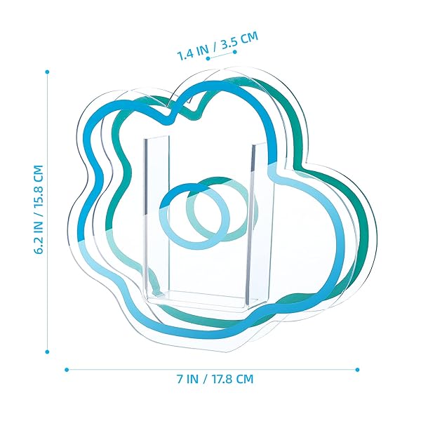 VOSAREA VOSAREA Blue Acrylic Cloud Shaped Vase Elegant Modern Design for Makeup Brushes Home Office Wedding Decor - View 5 of 9