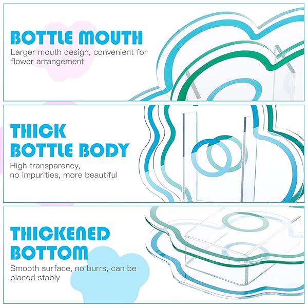 VOSAREA VOSAREA Blue Acrylic Cloud Shaped Vase Elegant Modern Design for Makeup Brushes Home Office Wedding Decor - View 8 of 9