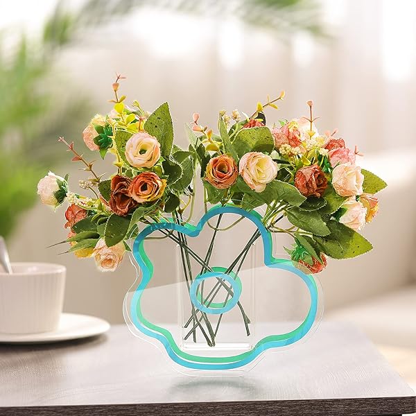 VOSAREA VOSAREA Blue Acrylic Cloud Shaped Vase Elegant Modern Design for Makeup Brushes Home Office Wedding Decor - View 9 of 9