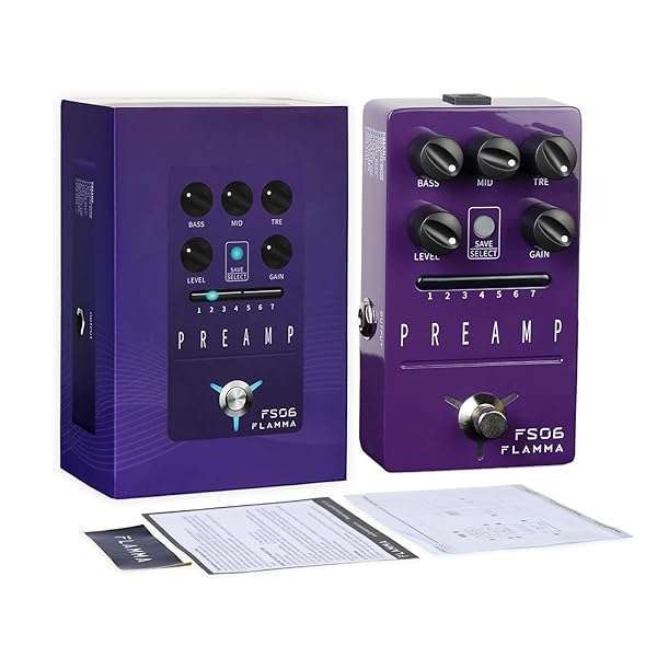 FLAMMA FLAMMA FS06 Digital Preamp Pedal: 7 Saveable Models & Built-in Cabinet Simulation for Guitar Effects - View 7 of 9