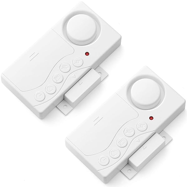 wsdcam WSDCAM Wireless Fridge Alarm 4 in 1 Door Sensor Chime Adjustable Delay Loud 108dB 2 Pack for Home Safety