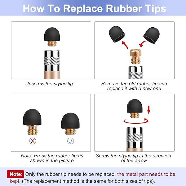 STYLUSHOME StylusHome 3-Pack Stylus Pens for iPad, iPhone & Tablets - Precision 2-in-1 Capacitive Stylus with 6 Extra Tips for All Touchscreens - View 5 of 9