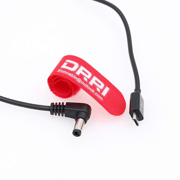 DRRI DRRI Micro USB to 90 Degree 2.1MM DC Nucleus Nano Motor Power Cable for Efficient Power Supply - View 4 of 5