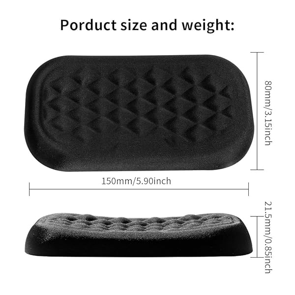 Vaydeer Vaydeer Memory Foam Mouse Wrist Rest Pad for Office and Computer Use Ergonomic Hand Support for Typing and Wrist Pain Relief Black 5.91 inch - View 5 of 9