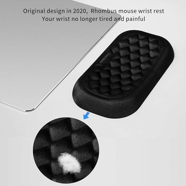 Vaydeer Vaydeer Memory Foam Mouse Wrist Rest Pad for Office and Computer Use Ergonomic Hand Support for Typing and Wrist Pain Relief Black 5.91 inch - View 8 of 9