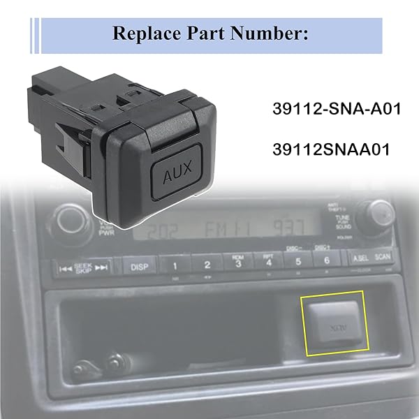 PANNUOSCS PANNUOSCS Aux Port Replacement Compatible with 2006-2011 Honda Civic 2009-2011 Honda CRV Auxiliary Input Adapter Audio Input Jack Replaces#39112-SNA-A01 Auxiliary Input Jack Aux Jack Aux Input 5 Pin - View 7 of 8