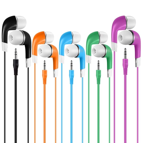 SP SOUNDPRETTY SP Soundpretty Bulk Kids Earbuds 100 Pack Multi Color Earphones for Classroom Schools Libraries Hospitals iPad Chromebooks - View 3 of 7