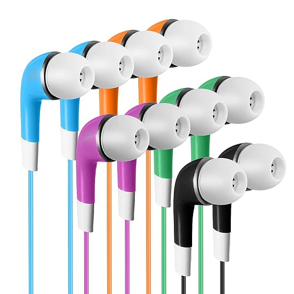 SP SOUNDPRETTY SP Soundpretty Bulk Kids Earbuds 100 Pack Multi Color Earphones for Classroom Schools Libraries Hospitals iPad Chromebooks - View 2 of 7