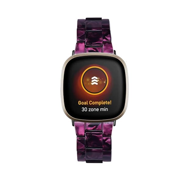 RuenTech Fitbit Versa 3 Sense Fashion Resin Watch Band Replacement Bracelet Dark Purple Stainless Steel Clasp for Men and Women - View 4 of 8