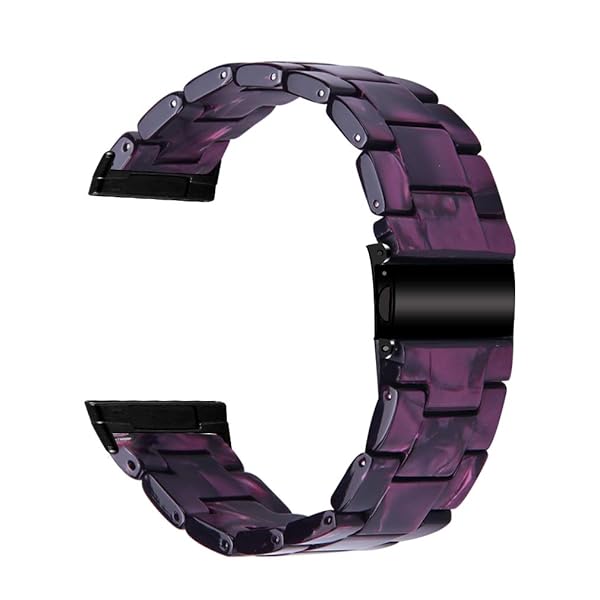 RuenTech Fitbit Versa 3 Sense Fashion Resin Watch Band Replacement Bracelet Dark Purple Stainless Steel Clasp for Men and Women - View 2 of 8