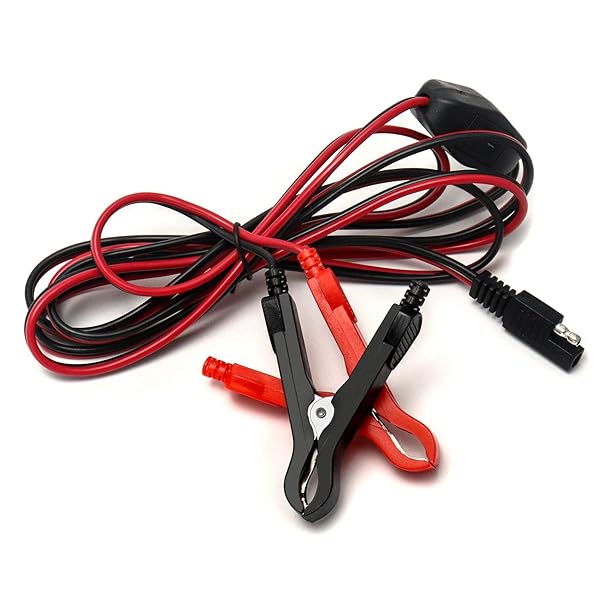 QWORK QWORK 8Ft Wire Harness with Clamps 16AWG SAE Extension Cables for 12V ATV UTV Tractor Water Pumps On Off Switch - View 3 of 7