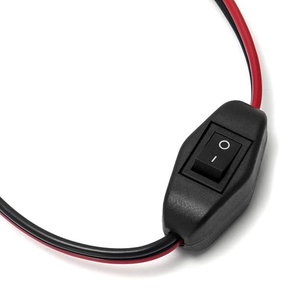 QWORK QWORK 8Ft Wire Harness with Clamps 16AWG SAE Extension Cables for 12V ATV UTV Tractor Water Pumps On Off Switch - View 5 of 7