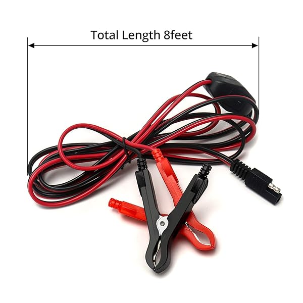QWORK QWORK 8Ft Wire Harness with Clamps 16AWG SAE Extension Cables for 12V ATV UTV Tractor Water Pumps On Off Switch - View 7 of 7