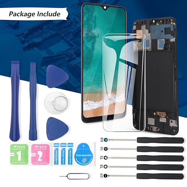 YWLRONG Samsung Galaxy A50 2019 OLED Screen Replacement LCD Touch Display Digitizer Assembly with Repair Tools and Fingerprint Sensor Support - View 8 of 10