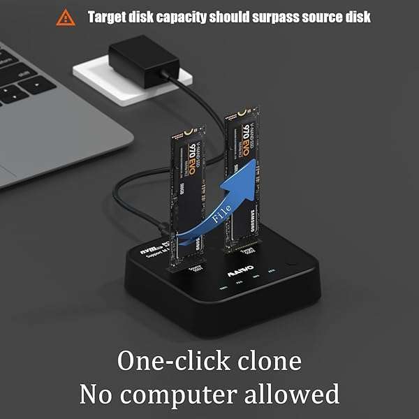 MAIWO MAIWO K3016P M.2 NVMe Duplicator: 2 Bay Offline Clone Dock for SSD M Key & M+B Key - Easy One Key System Copy - View 5 of 10