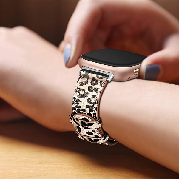 FINTIE Fintie Classic Leopard Leather Band for Fitbit Versa 4/3 & Sense 2/1 â€“ Stylish & Adjustable Replacement Strap - View 6 of 10