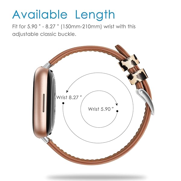 FINTIE Fintie Classic Leopard Leather Band for Fitbit Versa 4/3 & Sense 2/1 â€“ Stylish & Adjustable Replacement Strap - View 9 of 10