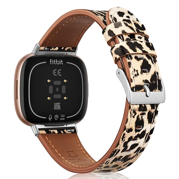 FINTIE Fintie Classic Leopard Leather Band for Fitbit Versa 4/3 & Sense 2/1 â€“ Stylish & Adjustable Replacement Strap - View 10 of 10