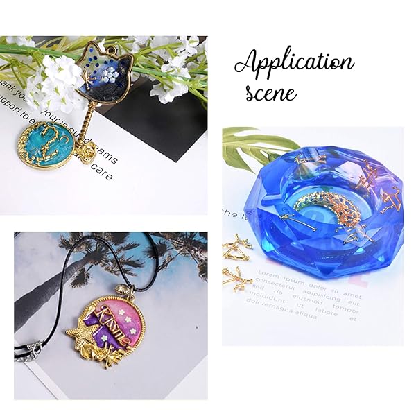 OLYCRAFT OLYCRAFT 96Pcs Zodiac Sign Resin Fillers Constellation Words Star Sign Alloy Epoxy Supplies for Crafting and Jewelry Making Golden - View 7 of 8