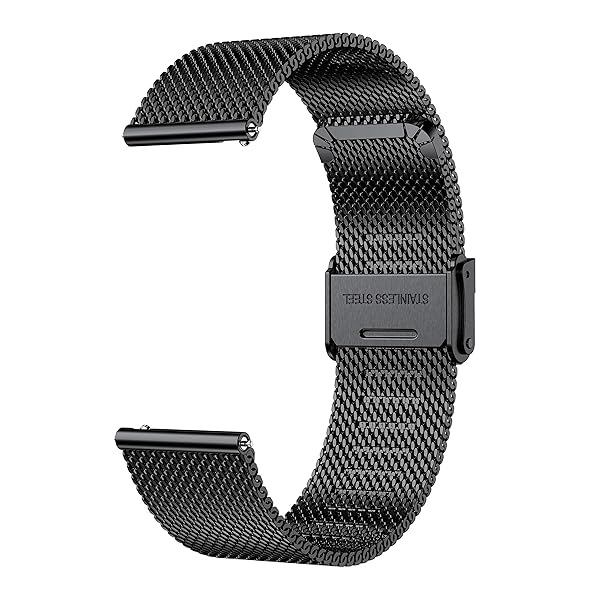 YEEJOK Yeejok Samsung Galaxy Watch 3 45mm 46mm Bands for Men Women 22mm Mesh Woven Genuine Leather Strap for Gear S3 Frontier Classic Black - View 3 of 7