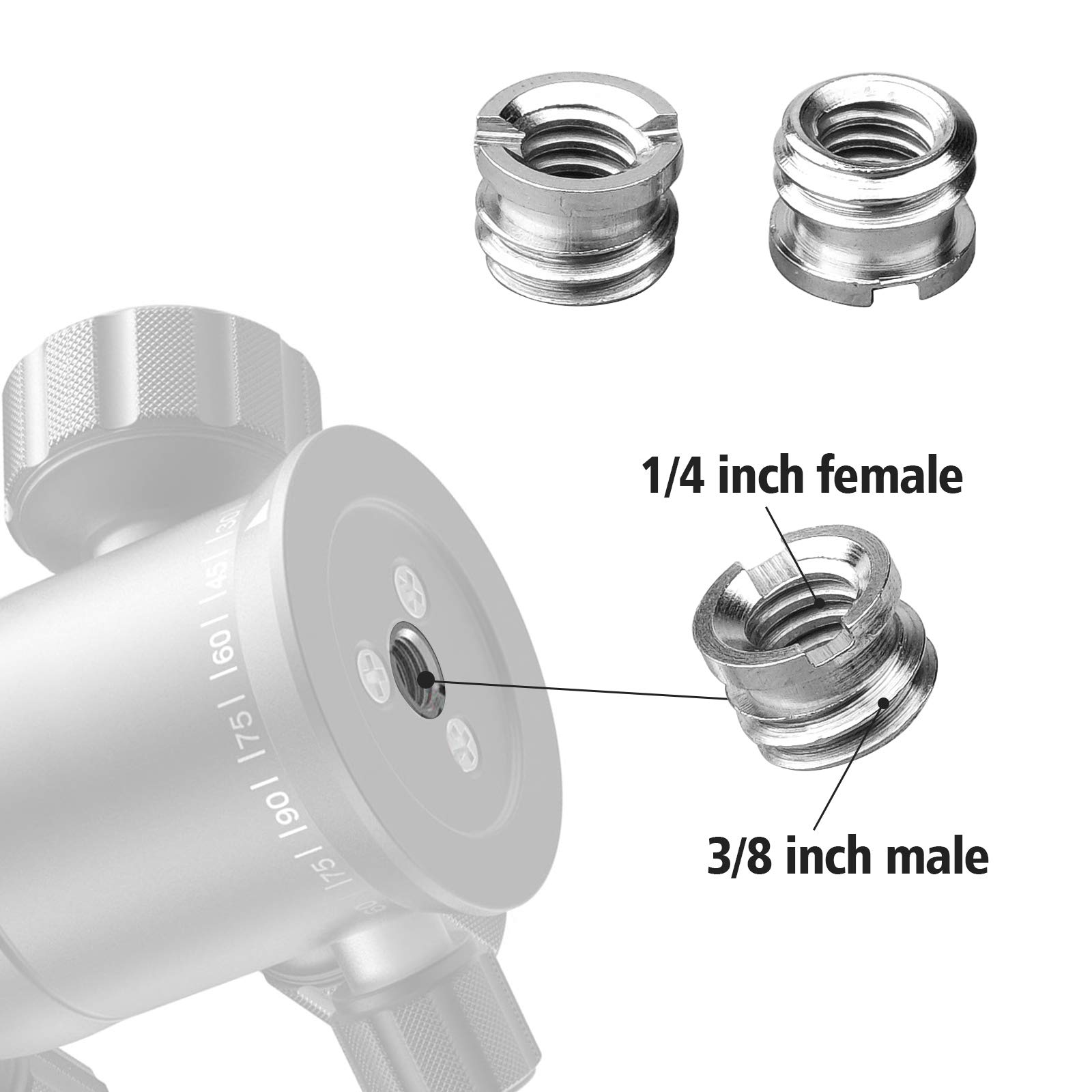 ChromLives Camera Mount Screw ChromLives 1/4 to 3/8 Tripod Screw Adapter for Monopod Ballhead Flash Light 22 Pack - View 5 of 7