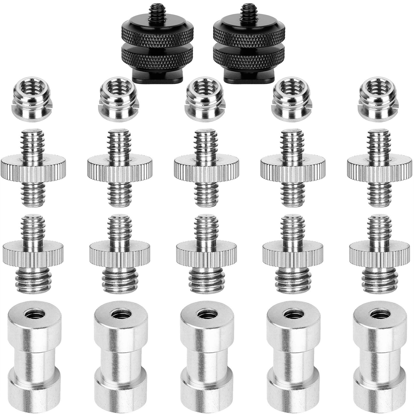 Camera Mount Screw ChromLives 1/4 to 3/8 Tripod Screw Adapter for Monopod Ballhead Flash Light 22 Pack