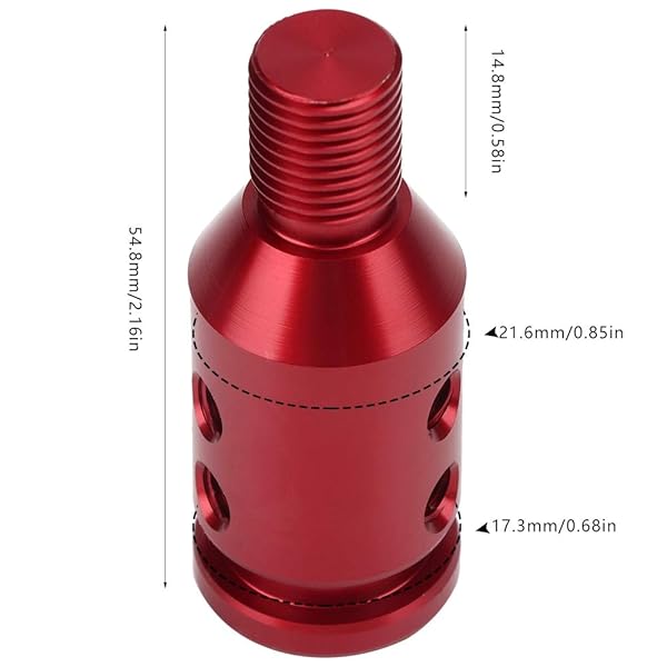 Aramox Universal Shift Knob Adapter Aluminum Car Shift Knob Adapter for Non Threaded Shifters 12x1.25 Red - View 3 of 10