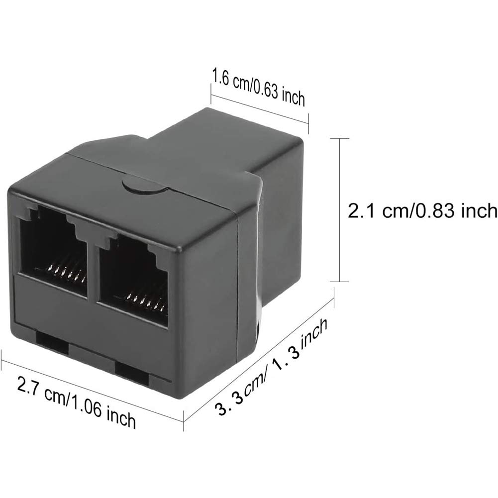 AIMIJIA AIMIJIA 3 Pack Female Telephone Splitter Adapter Cable Landline Connector and Separator RJ12 6P6C - View 4 of 6