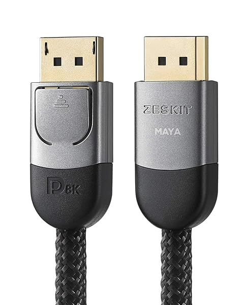 Zeskit Zeskit Maya Certified DP 1.4 Cable 10ft Braided Jacket for 4K 120Hz 8K 60Hz 1440p 144Hz 240Hz HDR High Speed - View 2 of 6