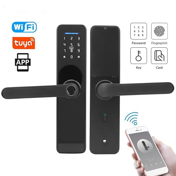 EBTOOLS Fingerprint Smart Lock Electronic Door Lock with Handle Touchscreen Digital Front Door Lock Password IC Card Tuya Access - View 10 of 10