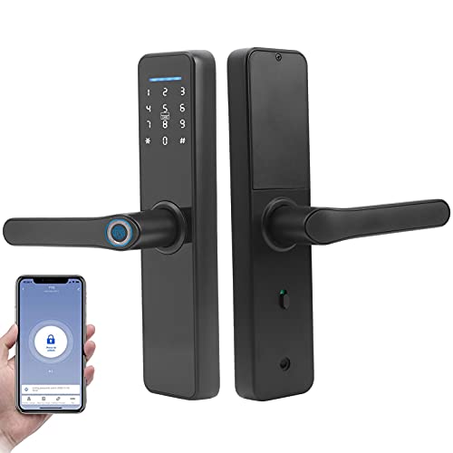 Fingerprint Smart Lock Electronic Door Lock with Handle Touchscreen Digital Front Door Lock Password IC Card Tuya Access