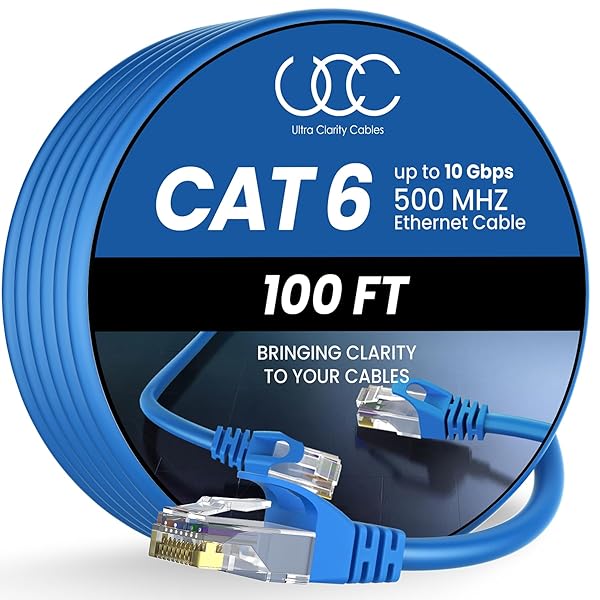 Ultra Clarity Cables UCC Cat6 Ethernet Cable 100 ft RJ45 LAN UTP Network Cord Patch Long Internet Cable Blue - View 2 of 9