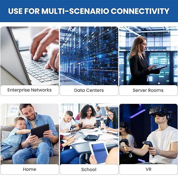 Ultra Clarity Cables Cat6 Ethernet Cable 50 Ft 2 Pack High Speed 10Gbps Indoor Outdoor Long Patch Cable for Router Modem PS4 PS5 Blue Black - View 6 of 8