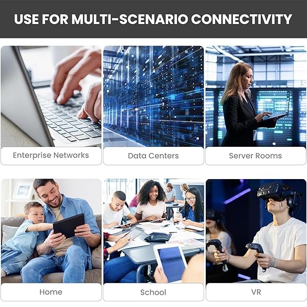 Ultra Clarity Cables Ultra Clarity Cables Cat 6 Ethernet Cable 6 FT 10 Pack High Speed 10Gbps 500Mhz Network Cord for Computer Modem Router PS4 PS5 Xbox Black - View 6 of 8