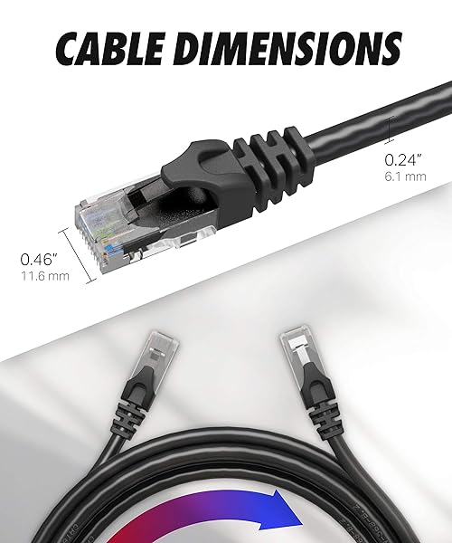 Ultra Clarity Cables UCC Cat6 Ethernet Cable 20 ft RJ45 LAN UTP Network Cord Patch Internet Cable Black - View 4 of 8