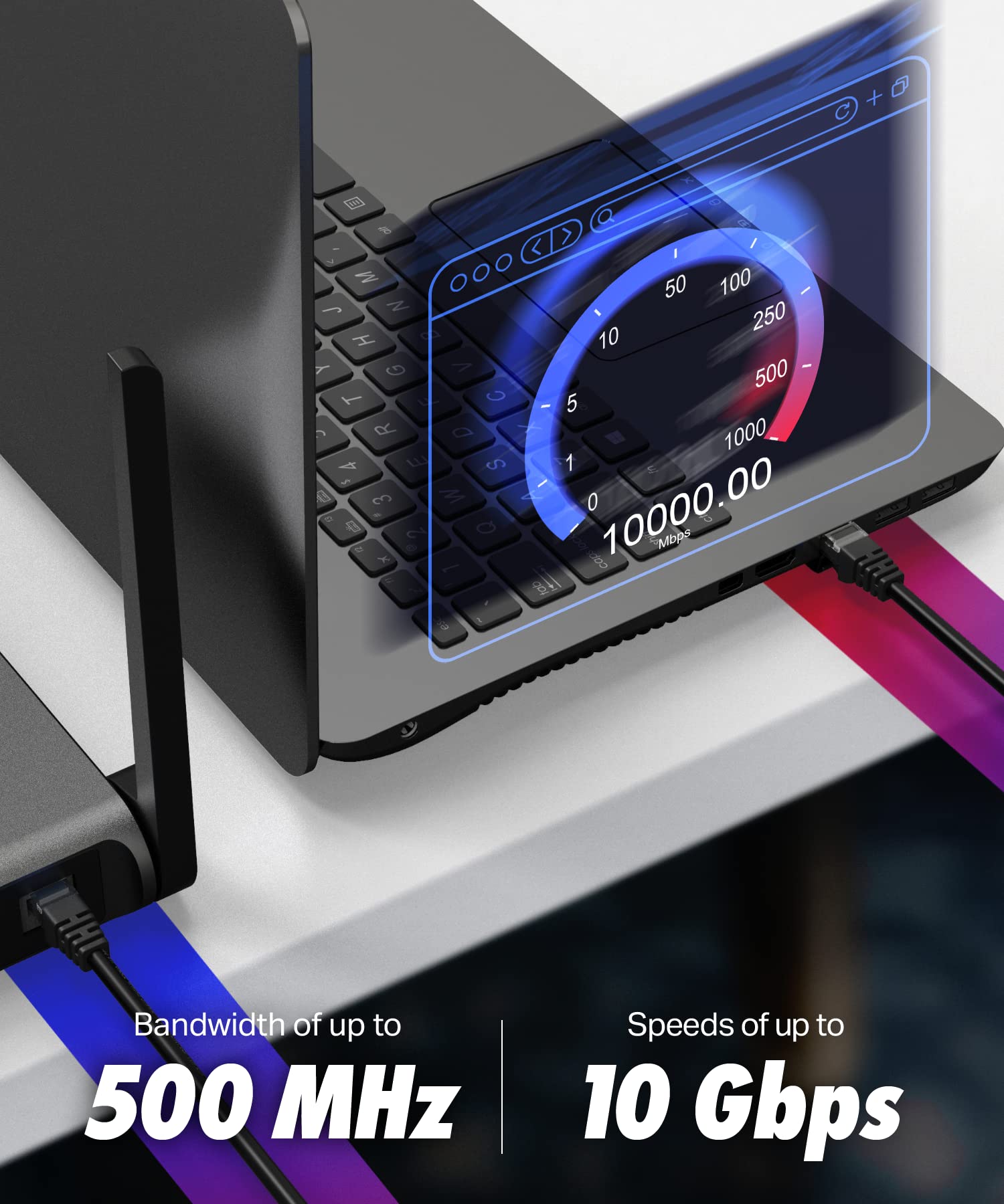 High Speed Cat 6 Ethernet Cable 25 ft 10Gbps for Computer Router Modem PS4 PS5 Xbox Indoor Outdoor Gaming White - View 6 of 7