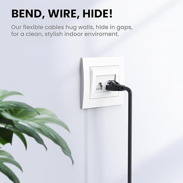 Ultra Clarity Cables Ultra Clarity Cables Cat 6 Ethernet Cable 8 FT 10 Pack High Speed 10Gbps 500Mhz RJ45 LAN Internet Cable for Computer Modem Router PS4 PS5 Xbox Black - View 8 of 8