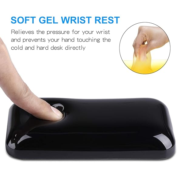 Aelfox Aelfox Soft Gel Mouse Wrist Rest Ergonomic Silicone Support for Laptop Computer Office Home Alleviate Wrist Pain Black 5.6 x 2.95 x 0.75 Inch - View 4 of 10