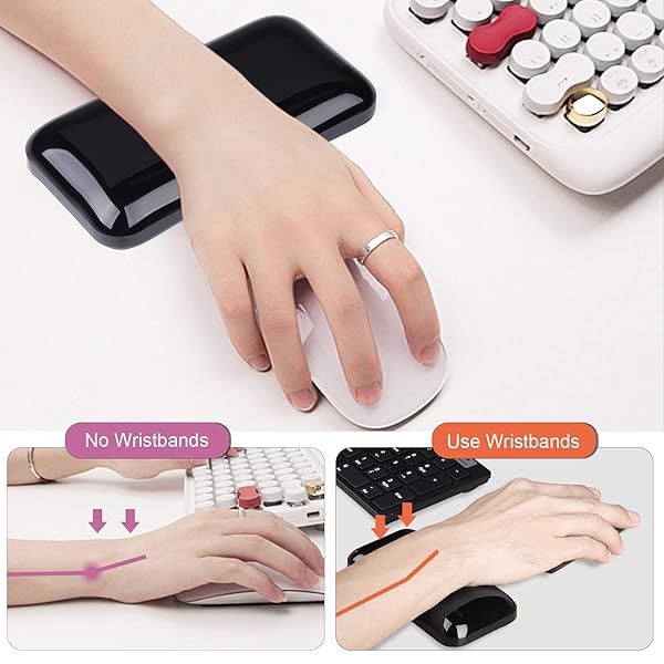 Aelfox Aelfox Soft Gel Mouse Wrist Rest Ergonomic Silicone Support for Laptop Computer Office Home Alleviate Wrist Pain Black 5.6 x 2.95 x 0.75 Inch - View 5 of 10