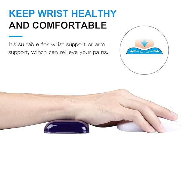 Aelfox Aelfox Soft Gel Mouse Wrist Rest Ergonomic Silicone Support for Laptop Computer Office Home Alleviate Wrist Pain Black 5.6 x 2.95 x 0.75 Inch - View 6 of 10