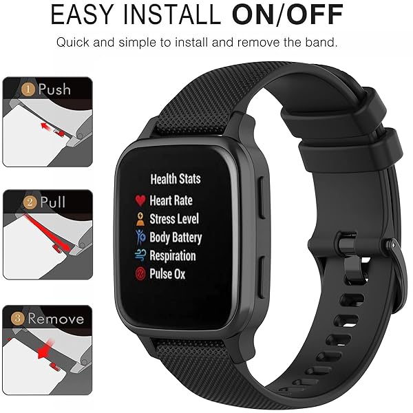 QGHXO Soft Silicone Replacement Band for Garmin Venu Sq 2 and Music Venu 2 Plus Comfortable and Durable Watch Strap - View 6 of 8